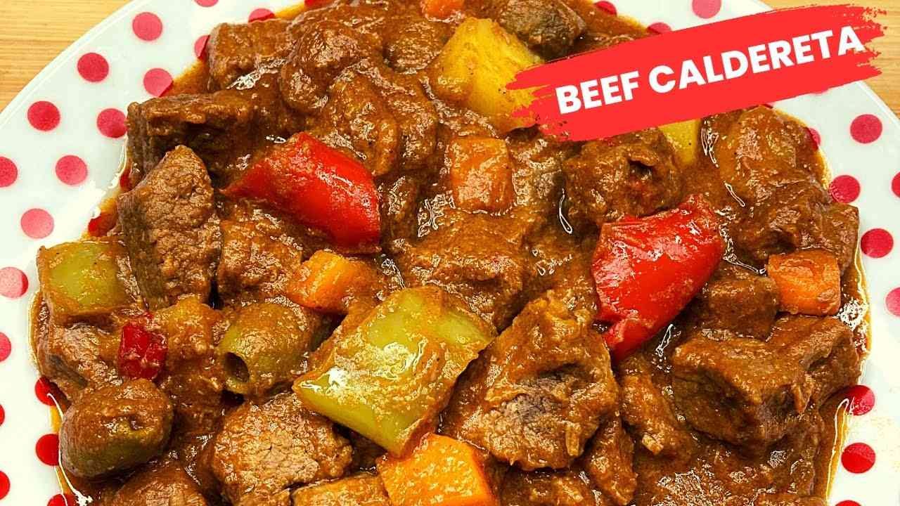 Authentic Filipino Beef Caldereta (Kalderetang Baka) - Beef